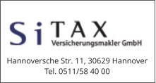 Hannoversche Str. 11, 30629 Hannover Tel. 0511/58 40 00