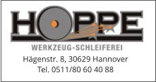 Hägenstr. 8, 30629 Hannover Tel. 0511/80 60 40 88